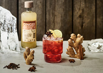 Winter tonic drink med Koskenkorva Ginger flaska